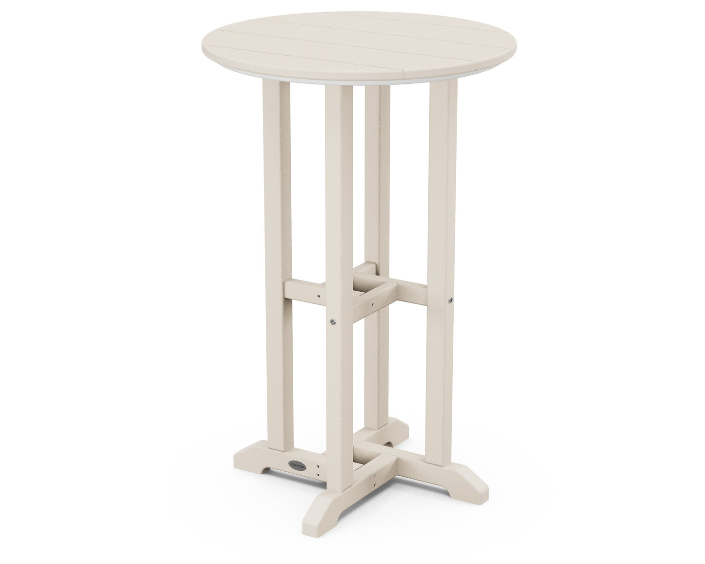 POLYWOOD 24" Round Farmhouse Counter Bistro Table — Sand