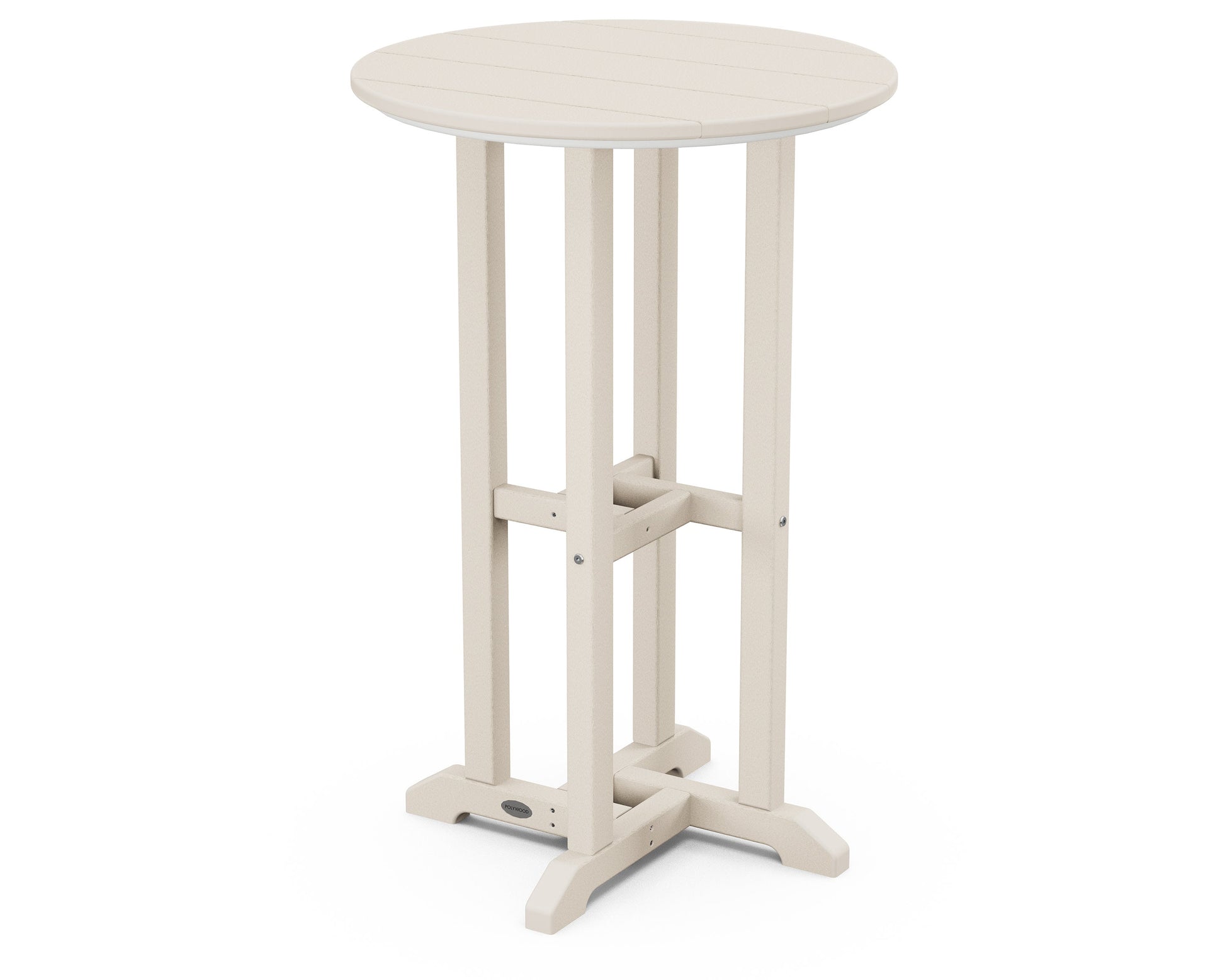 POLYWOOD 24" Round Farmhouse Counter Bistro Table — Sand