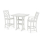 POLYWOOD Chinoiserie 3-Piece Farmhouse Bar Set with Trestle Legs — Vintage White