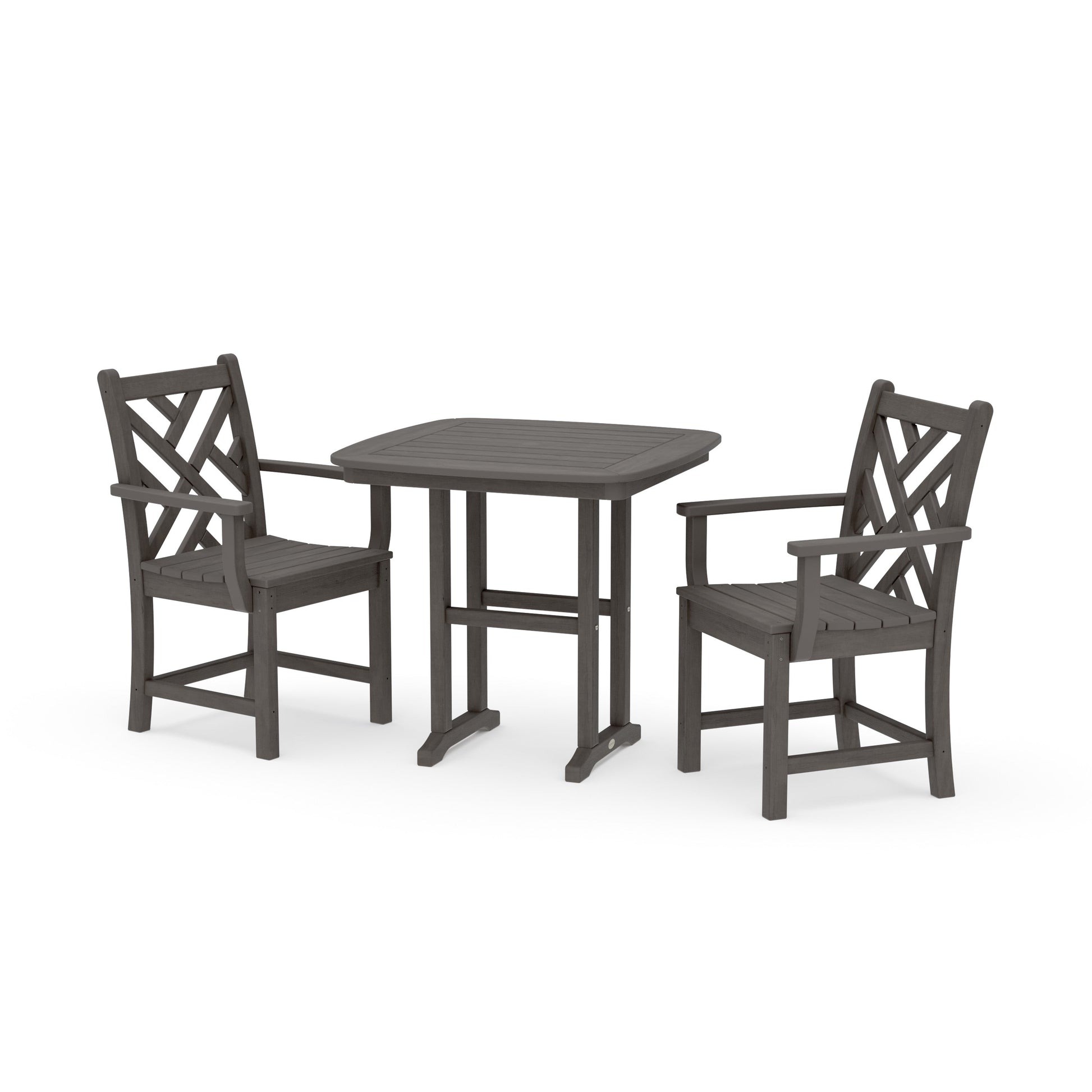 POLYWOOD Chippendale 3-Piece Dining Set — Driftwood