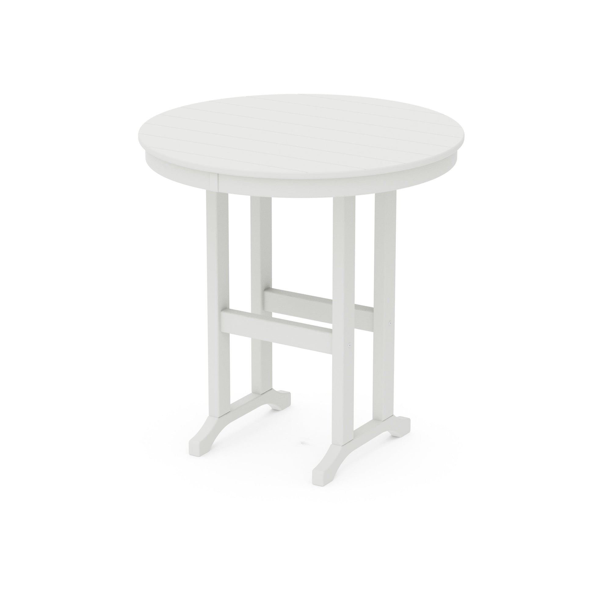 POLYWOOD 36" Round Farmhouse Counter Table — Vintage White
