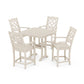 POLYWOOD Chinoiserie 5-Piece Counter Set with Trestle Legs — Sand