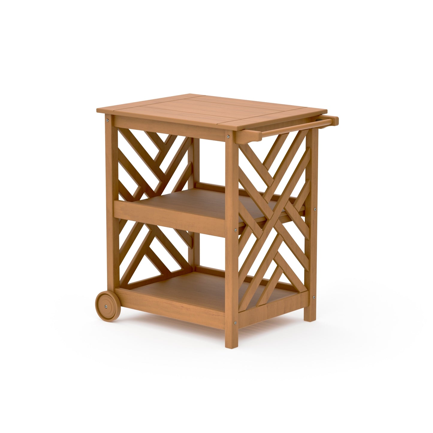 POLYWOOD Chippendale Bar Cart — Natural