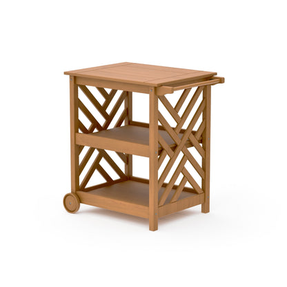 POLYWOOD Chippendale Bar Cart — Natural