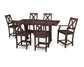 POLYWOOD Braxton 7-Piece Farmhouse Trestle Counter Set — Mahogany