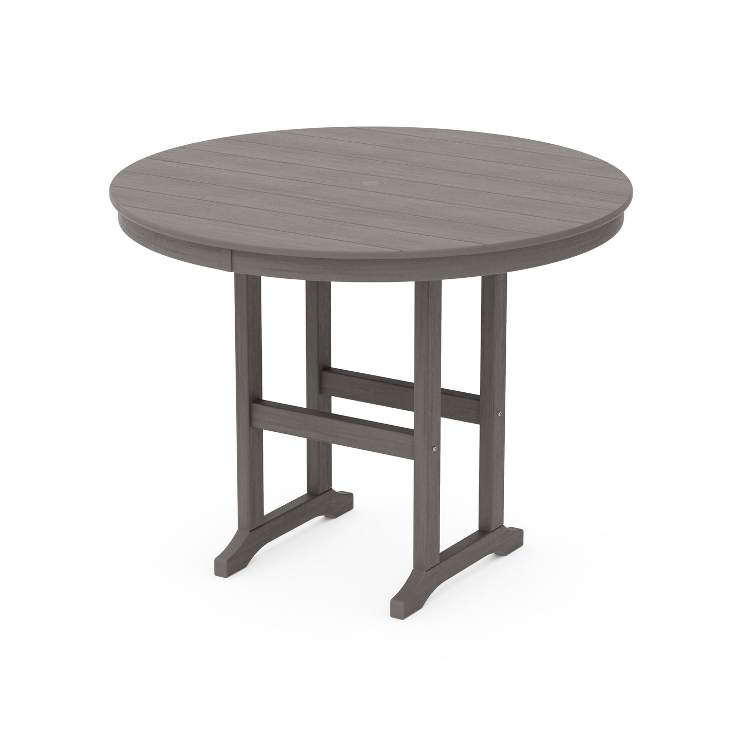 POLYWOOD 48" Round Farmhouse Counter Table — Driftwood
