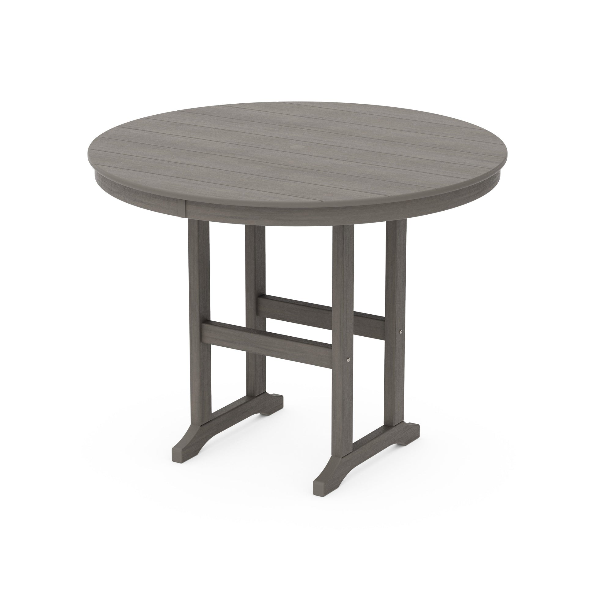 POLYWOOD 48" Round Farmhouse Counter Table — Driftwood