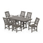 POLYWOOD Chinoiserie Arm Chair 7-Piece Farmhouse Dining Set — Driftwood