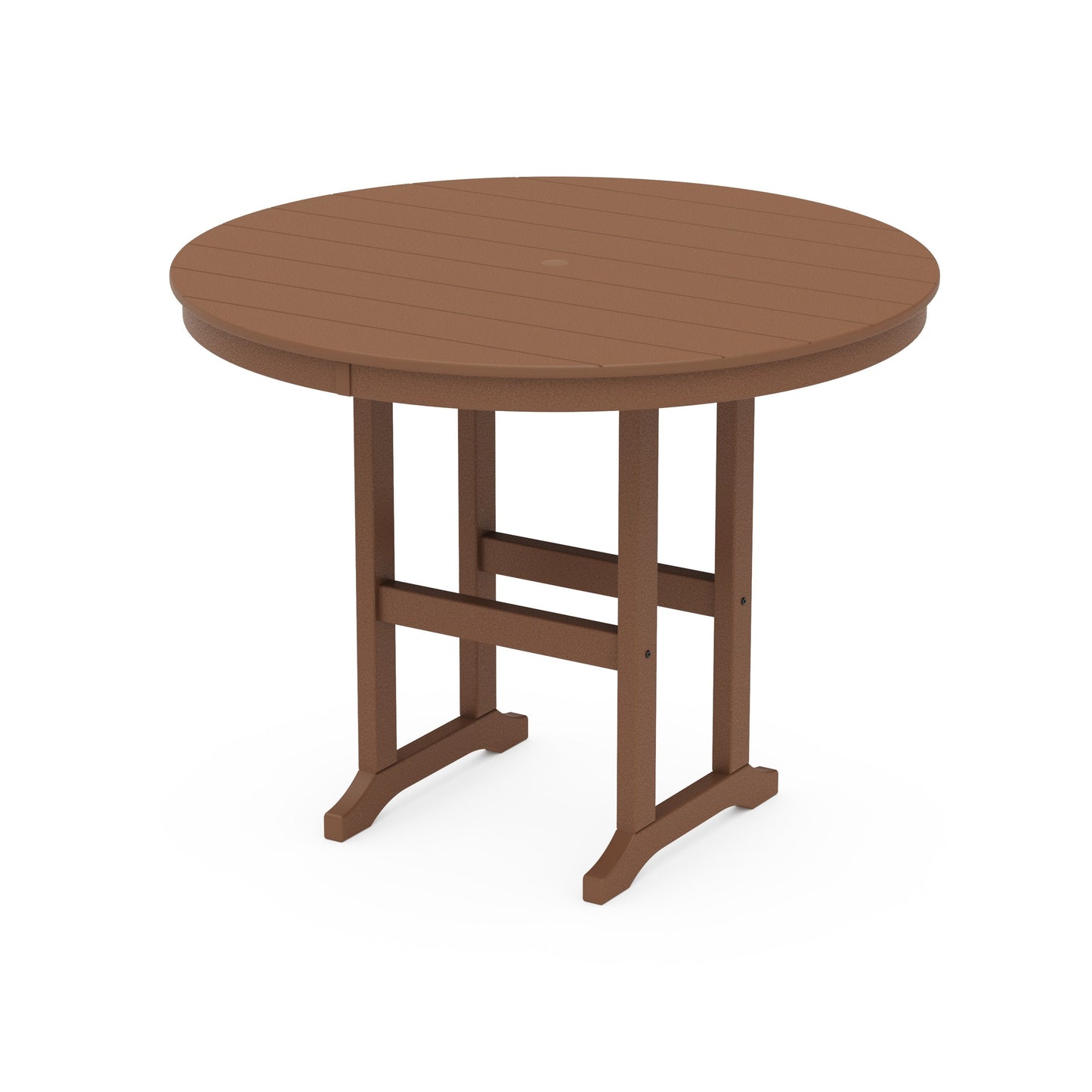 POLYWOOD 48" Round Farmhouse Counter Table — Teak