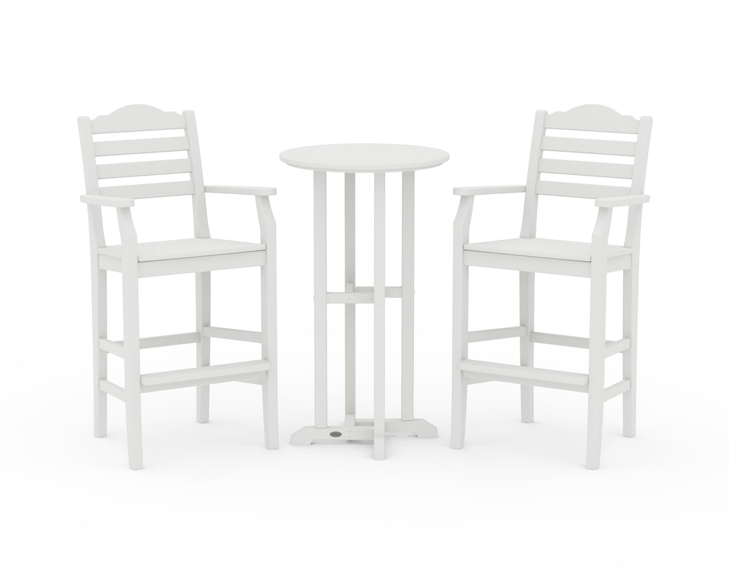 POLYWOOD Savannah 3-Piece Farmhouse Bar Set — Vintage White