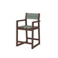 POLYWOOD EDGE Sling Counter Arm Chair — Mahogany / Dupioni Sea Mist Sling