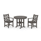 POLYWOOD Chippendale 3-Piece Round Dining Set — Driftwood
