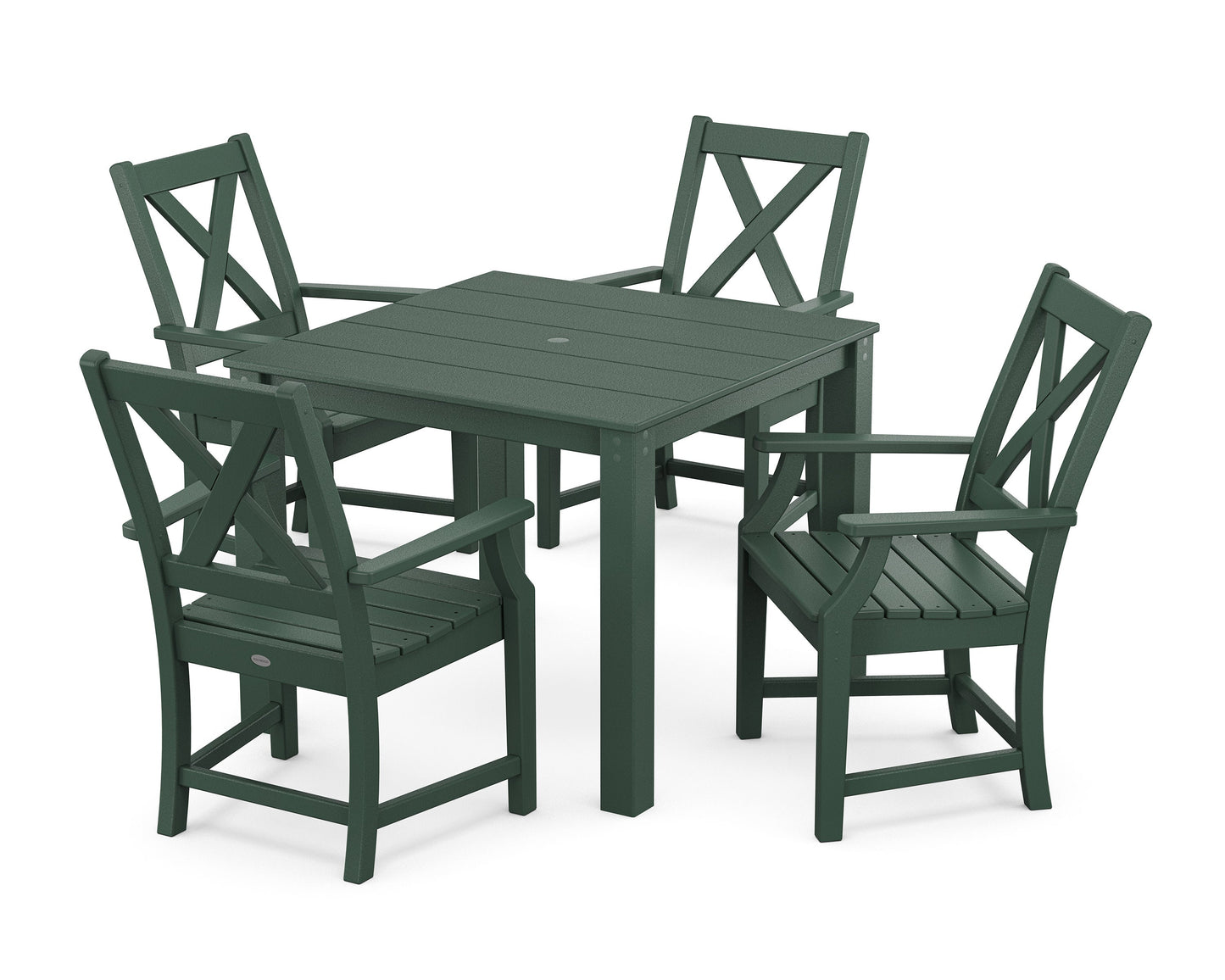 POLYWOOD Braxton 5-Piece Parsons Dining Set — Green