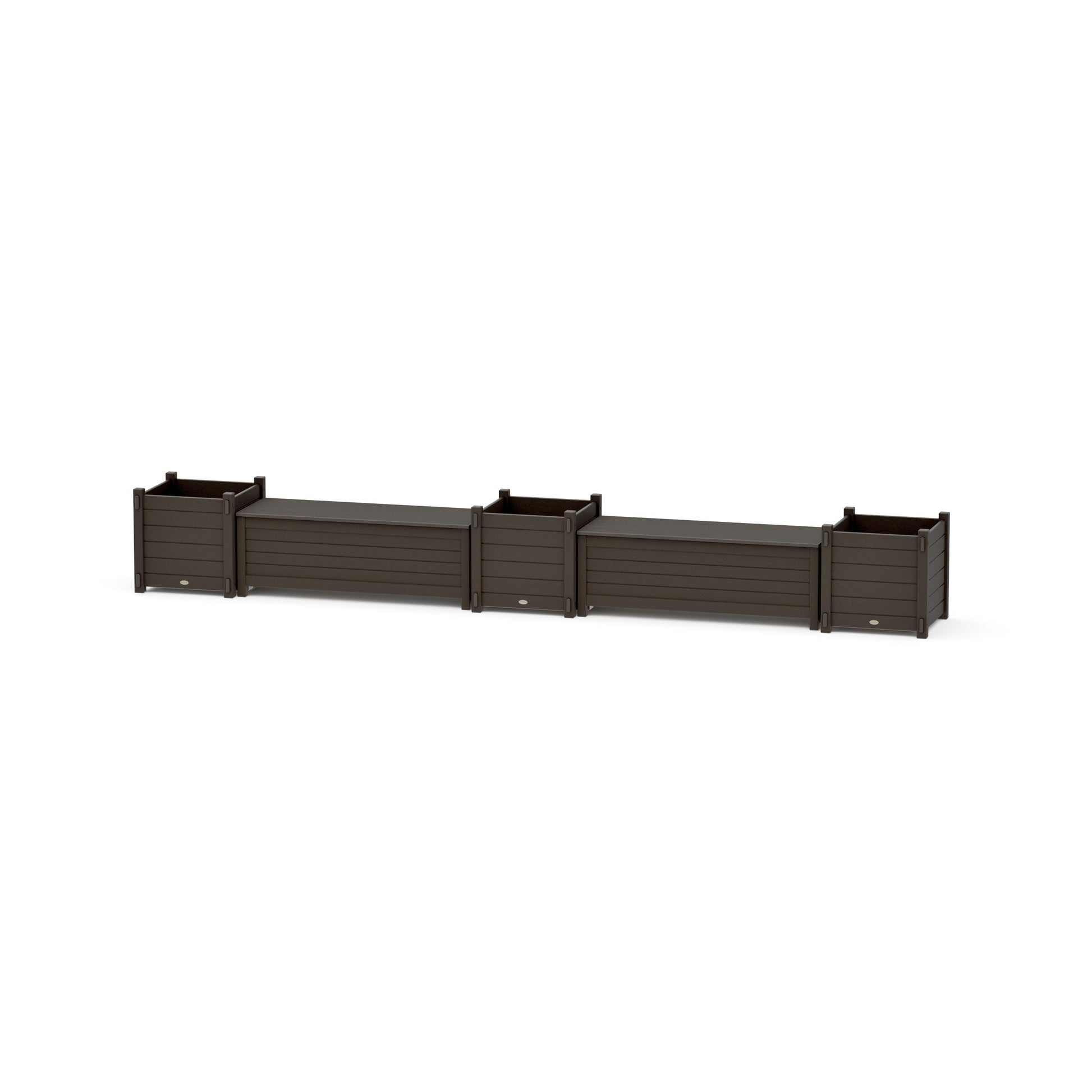 POLYWOOD 48" Nautical Straight Double Planter Storage Bench Set- Large — Vintage Coffee