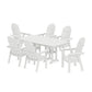 POLYWOOD Vineyard Curveback Adirondack Chair 7-Piece Dining Set — White
