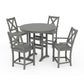 POLYWOOD Braxton 5-Piece Nautical Trestle Arm Chair Counter Set — Slate Grey