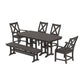 POLYWOOD Braxton 6-Piece Dining Set with Bench — Vintage Coffee