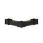 POLYWOOD 48" Nautical L- Shaped Planter Storage Bench Corner Set- Large — Black