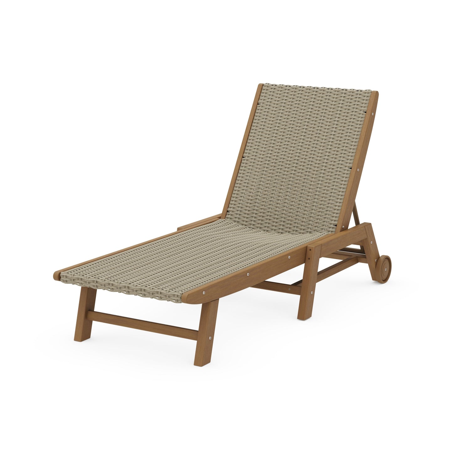 POLYWOOD Coastal Woven Chaise with Wheels — Natural / Dune Grass