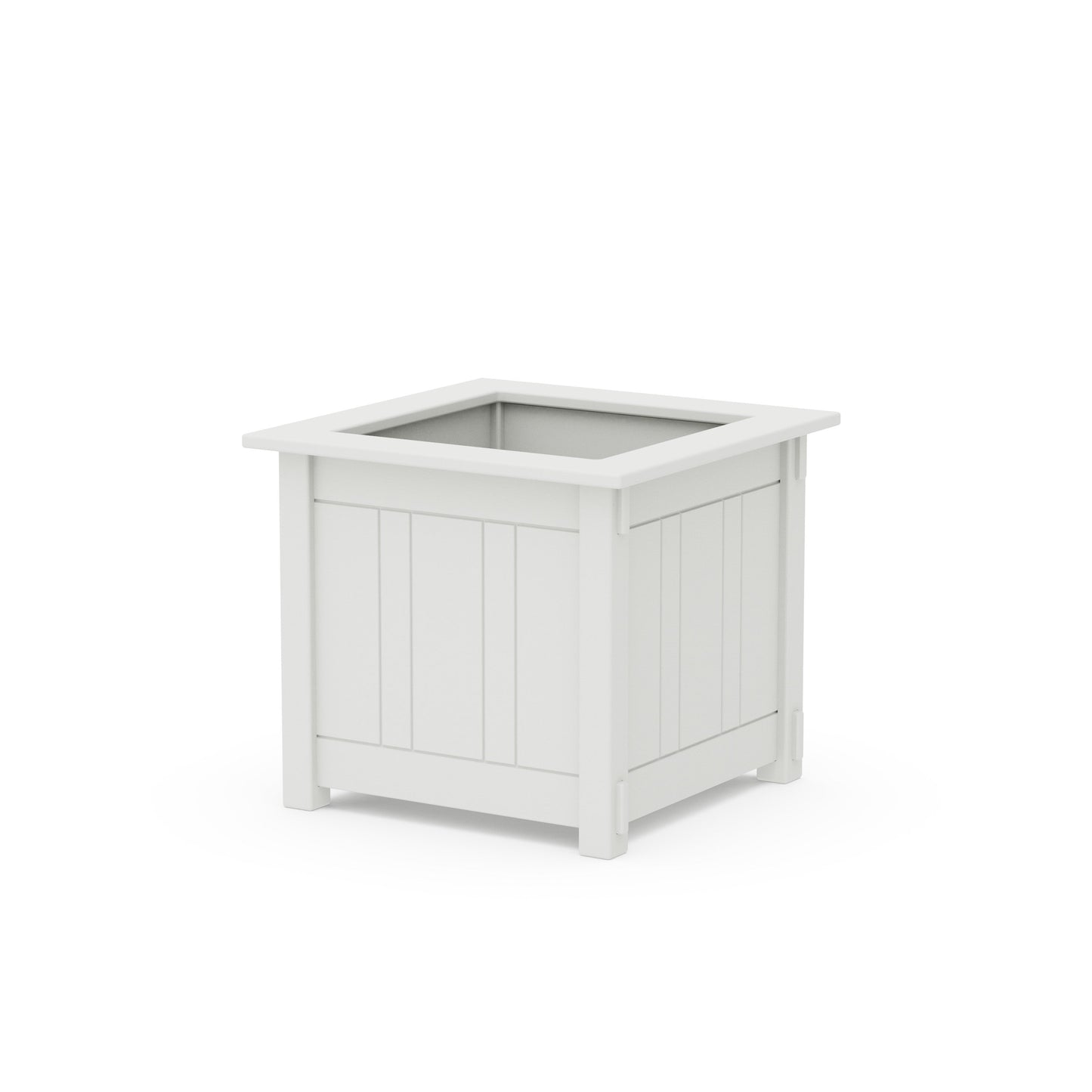 POLYWOOD Acadia Large Square Planter Box — White