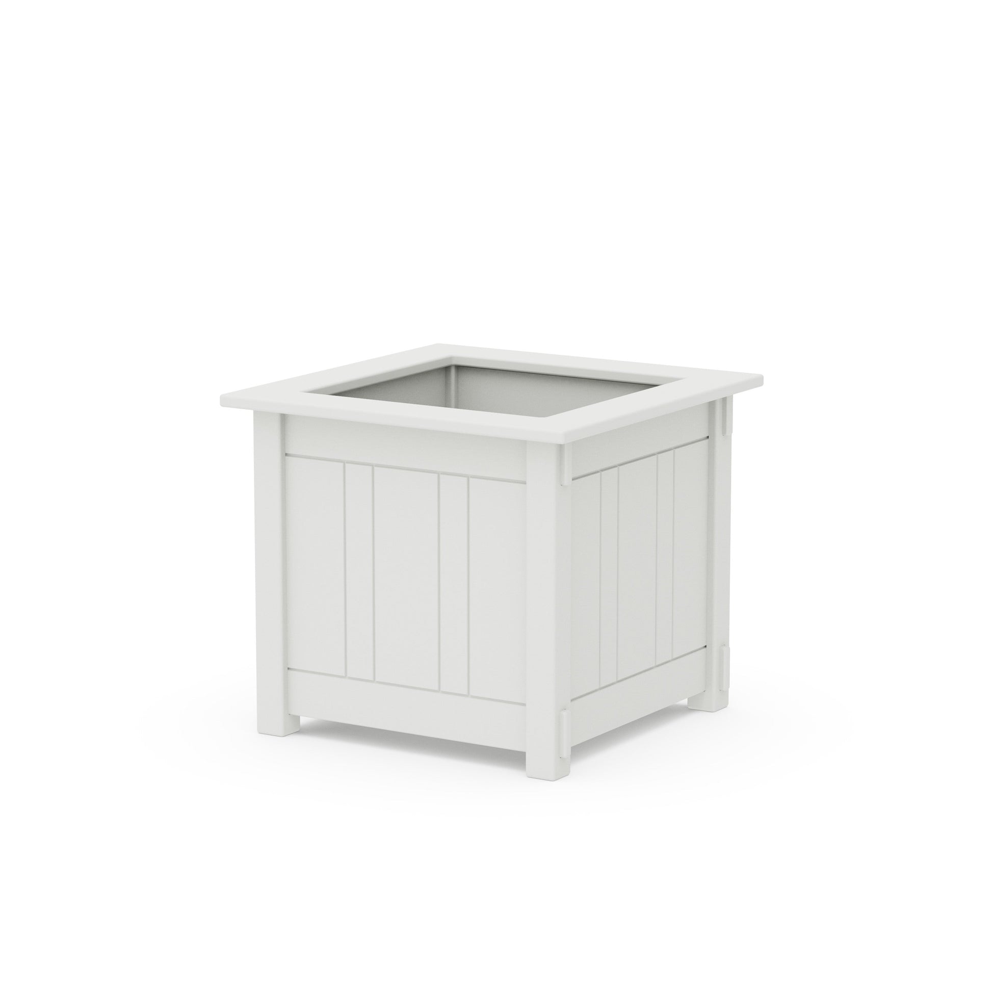 POLYWOOD Acadia Large Square Planter Box — White