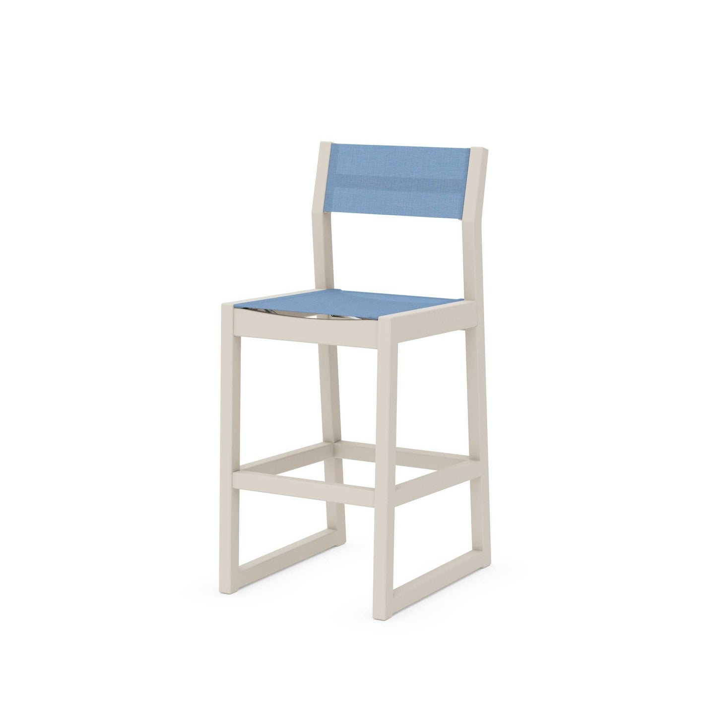 POLYWOOD EDGE Sling Bar Side Chair — Sand / Poolside Sling