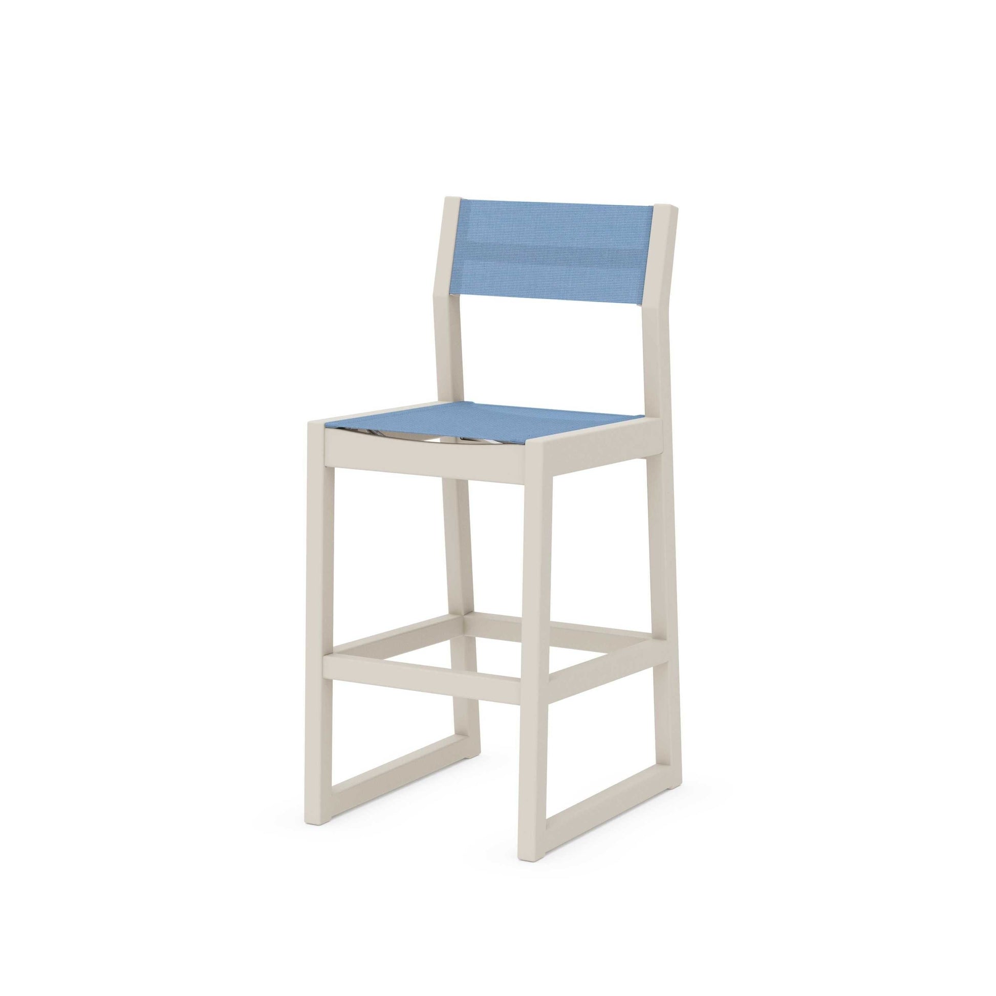 POLYWOOD EDGE Sling Bar Side Chair — Sand / Poolside Sling