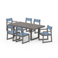 POLYWOOD EDGE Sling 7-Piece Dining Set — Driftwood / Poolside Sling