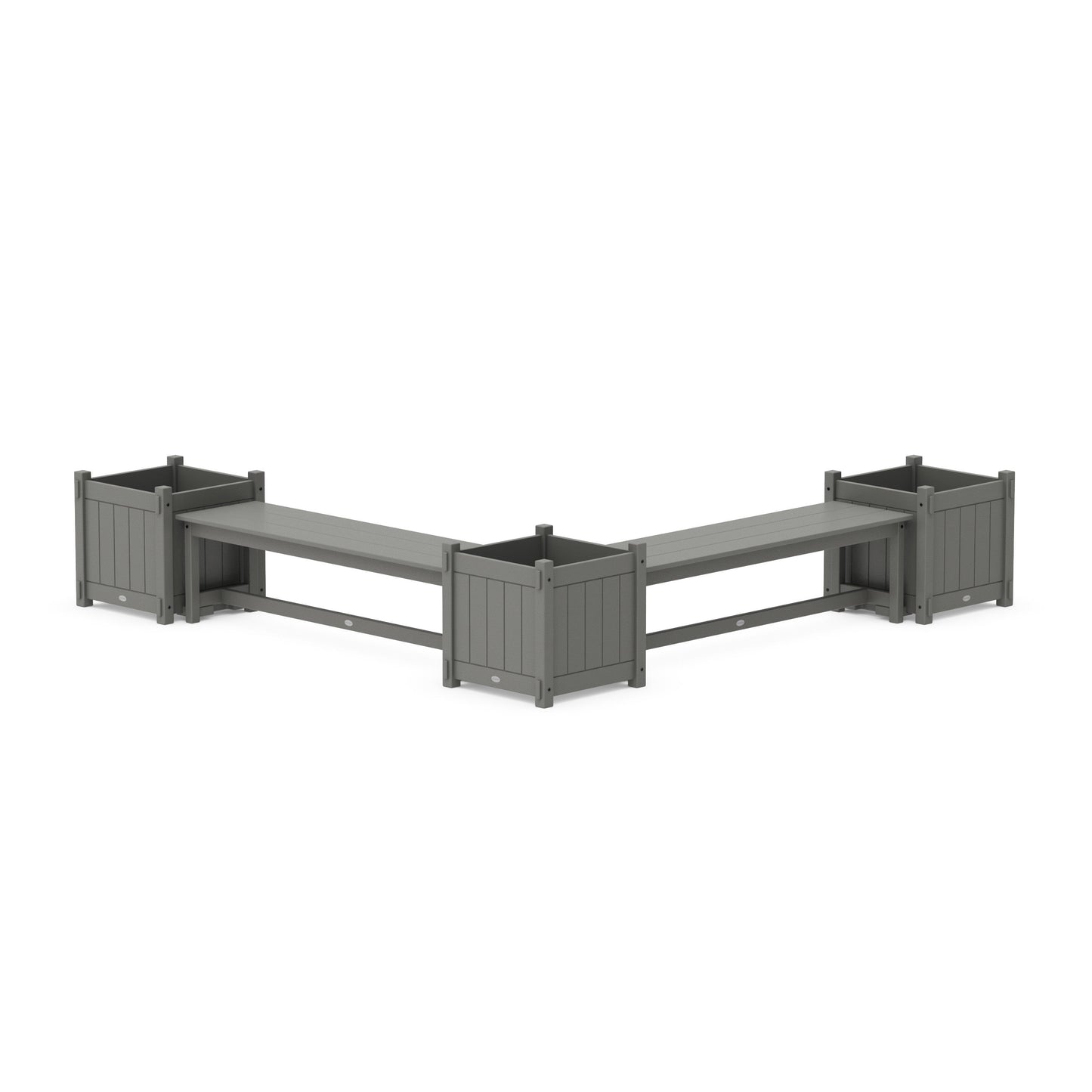 POLYWOOD 60" Vineyard Straight Double Planter Bench Set - Large