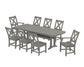 POLYWOOD Braxton 9-Piece Dining Set with Trestle Legs — Slate Grey