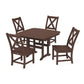 POLYWOOD Braxton Side Chair 5-Piece Dining Set with Trestle Legs — Mahogany