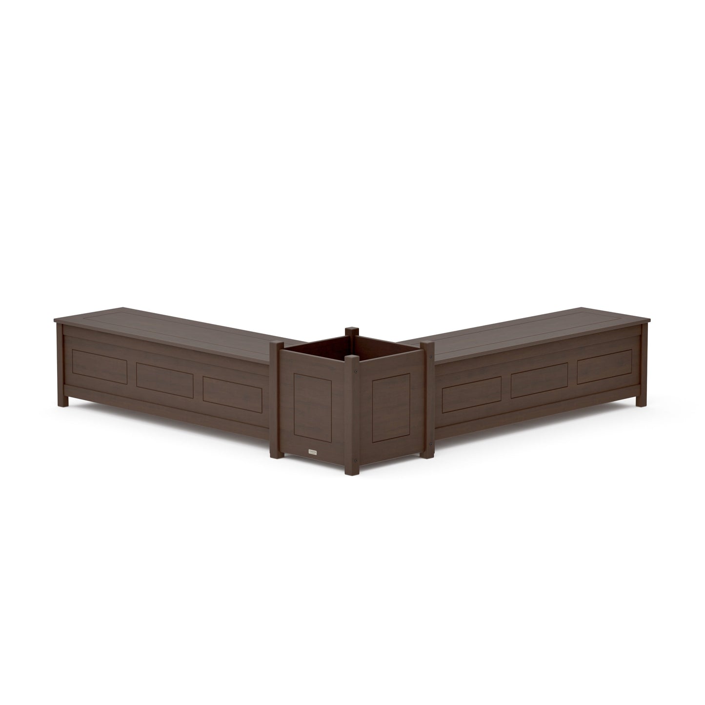 POLYWOOD 60" Country Living L- Shaped Planter Storage Bench Set- Large — Kona
