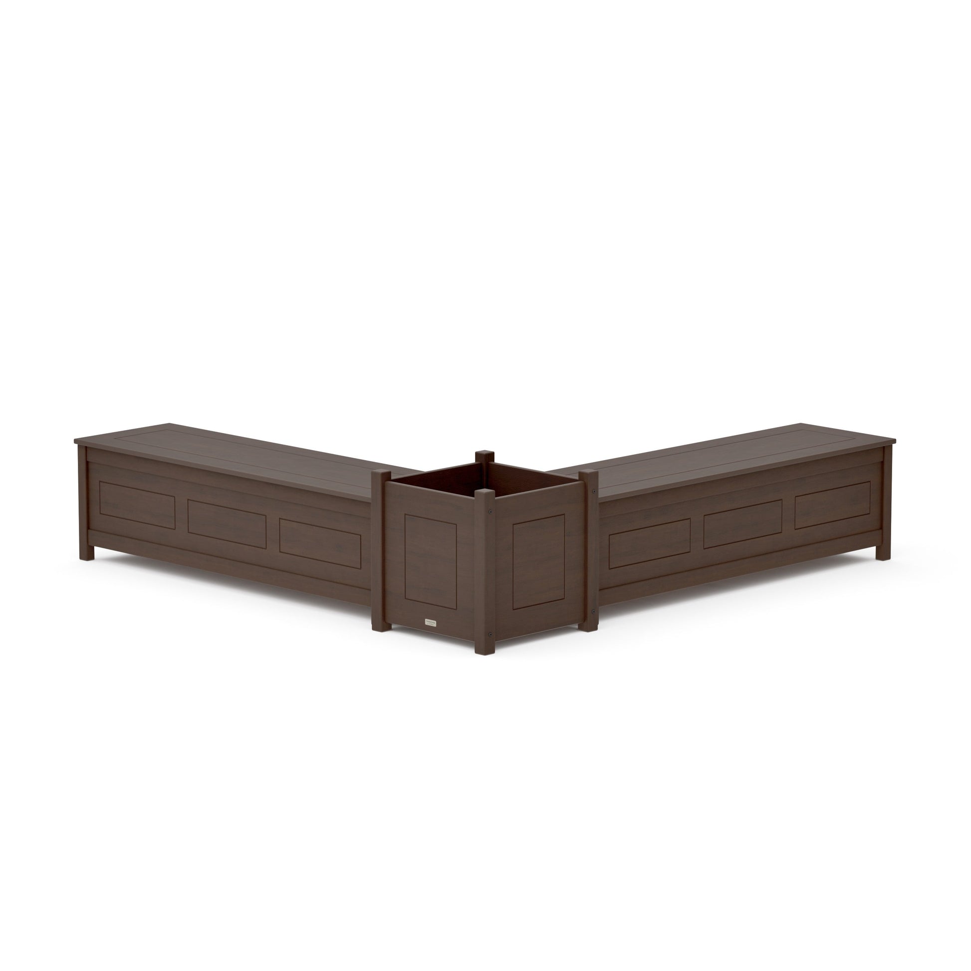 POLYWOOD 60" Country Living L- Shaped Planter Storage Bench Set- Large — Kona