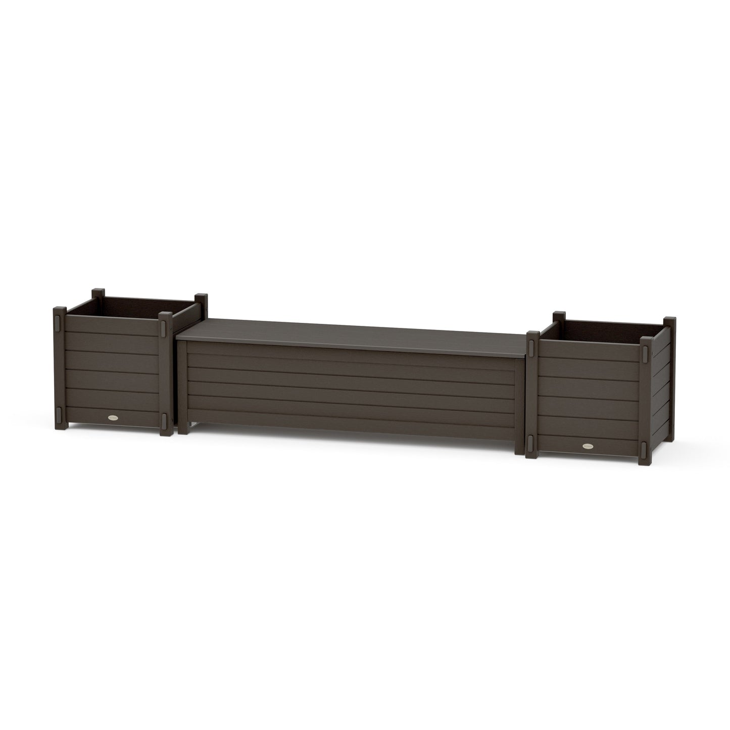 POLYWOOD 60" Nautical Straight Planter Storage Bench Set- Large — Vintage Coffee