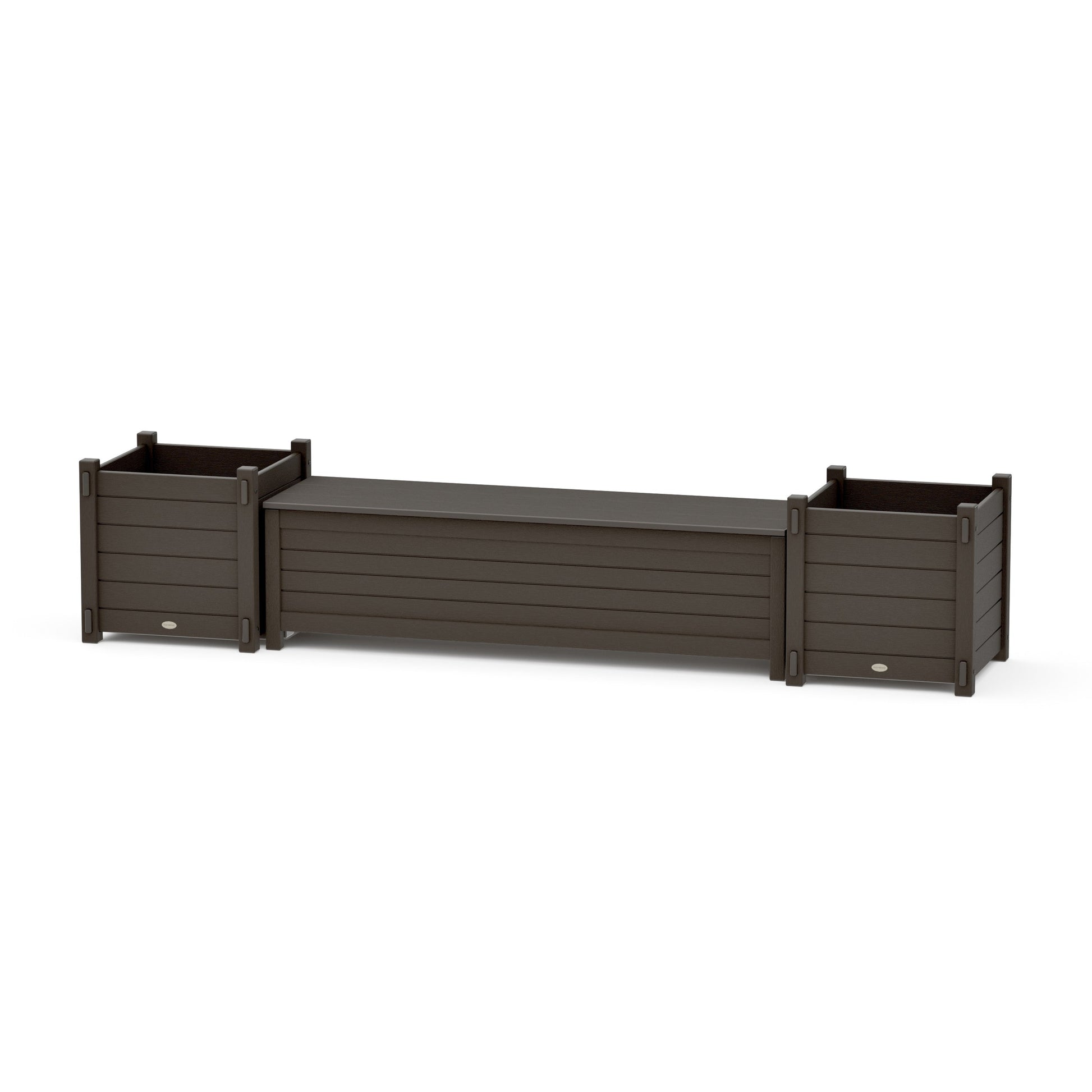 POLYWOOD 60" Nautical Straight Planter Storage Bench Set- Large — Vintage Coffee