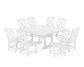 POLYWOOD Braxton Side Chair 9-Piece Farmhouse Dining Set — White