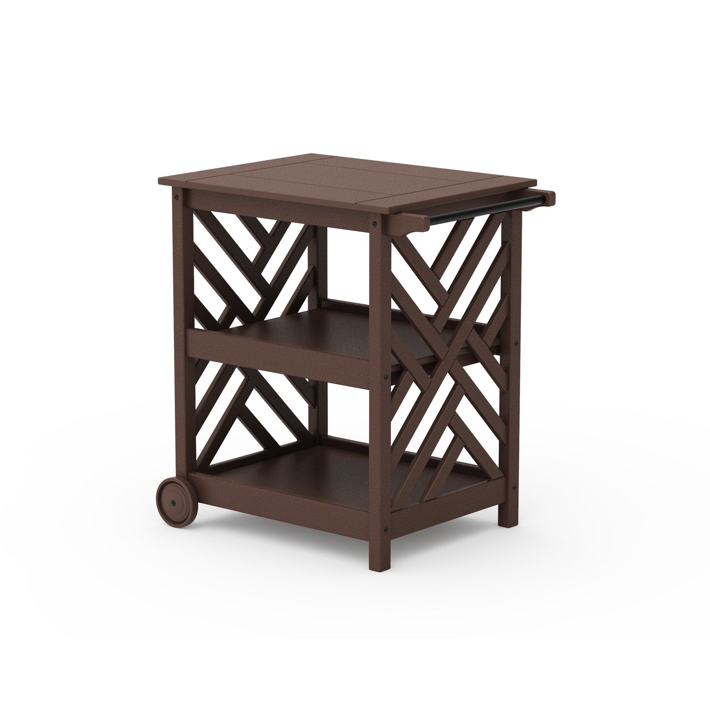 POLYWOOD Chippendale Bar Cart — Mahogany