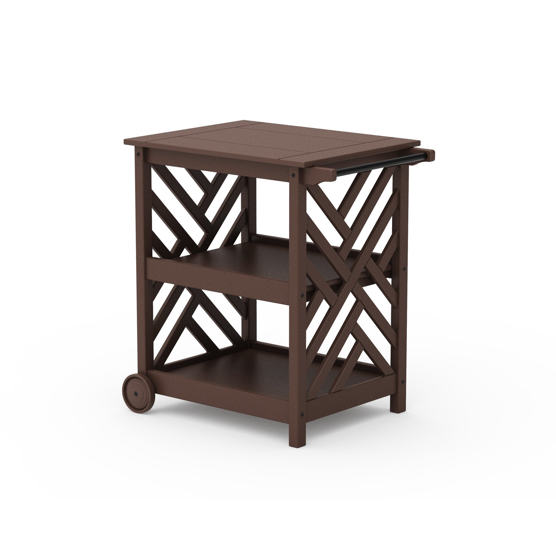 POLYWOOD Chippendale Bar Cart — Mahogany