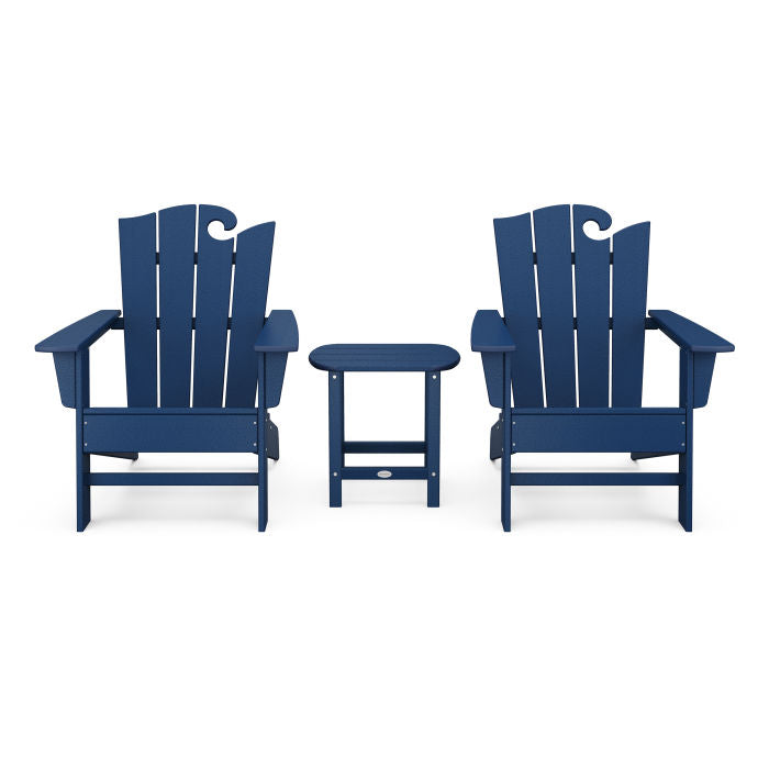 POLYWOOD Wave 3-Piece Adirondack Set with The Ocean Chair FREE SHIPPING