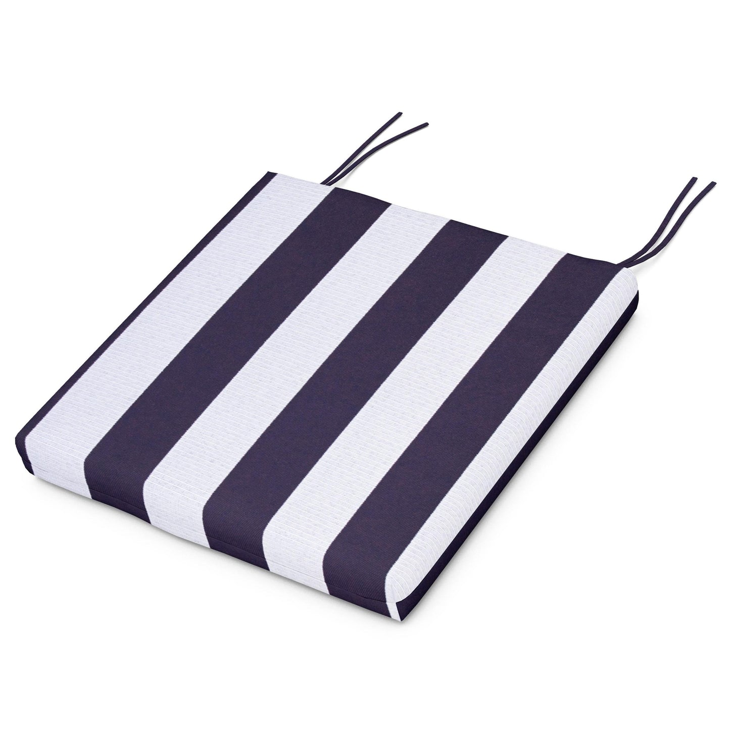 POLYWOOD Acadia Dining Side Seat Pad — Cabana Stripe Navy