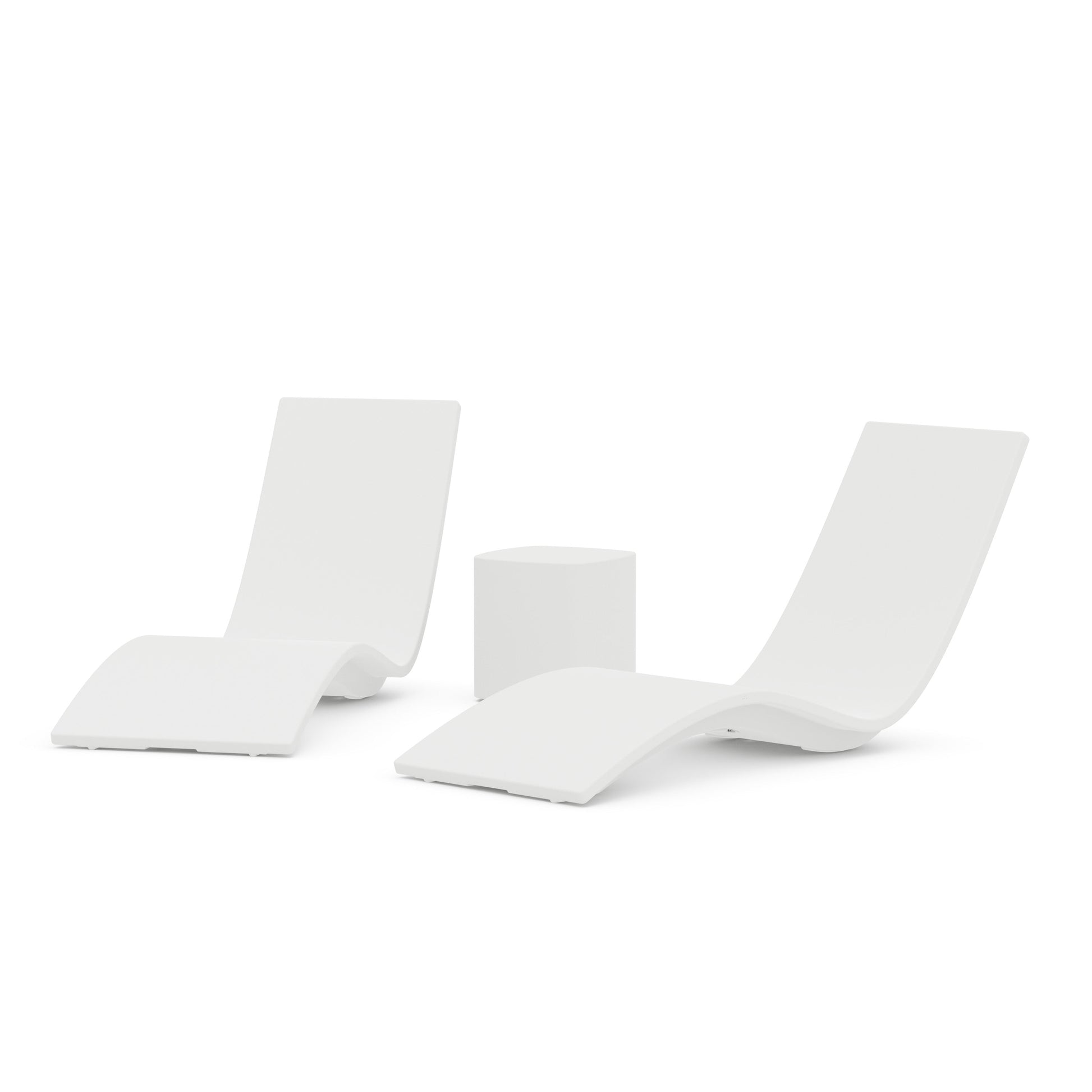 POLYWOOD Laguna 3-Piece In-Pool Chaise Lounge Set — White
