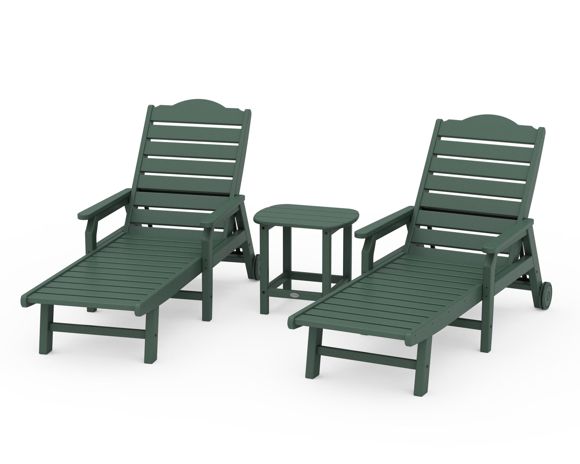 POLYWOOD 3-Piece Savannah Chaise Lounge Set — Green