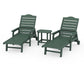 POLYWOOD 3-Piece Savannah Chaise Lounge Set — Green