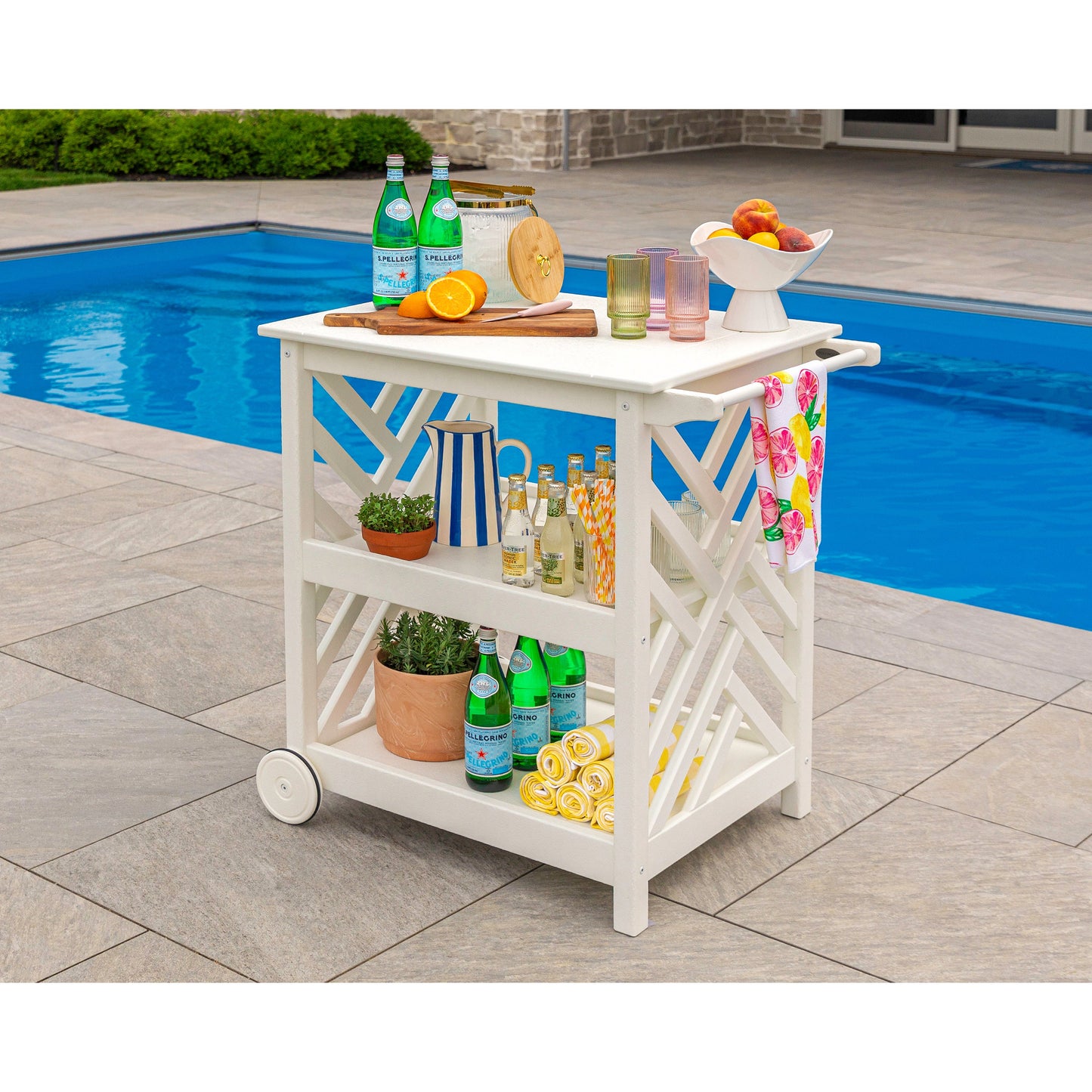 POLYWOOD Chippendale Bar Cart
