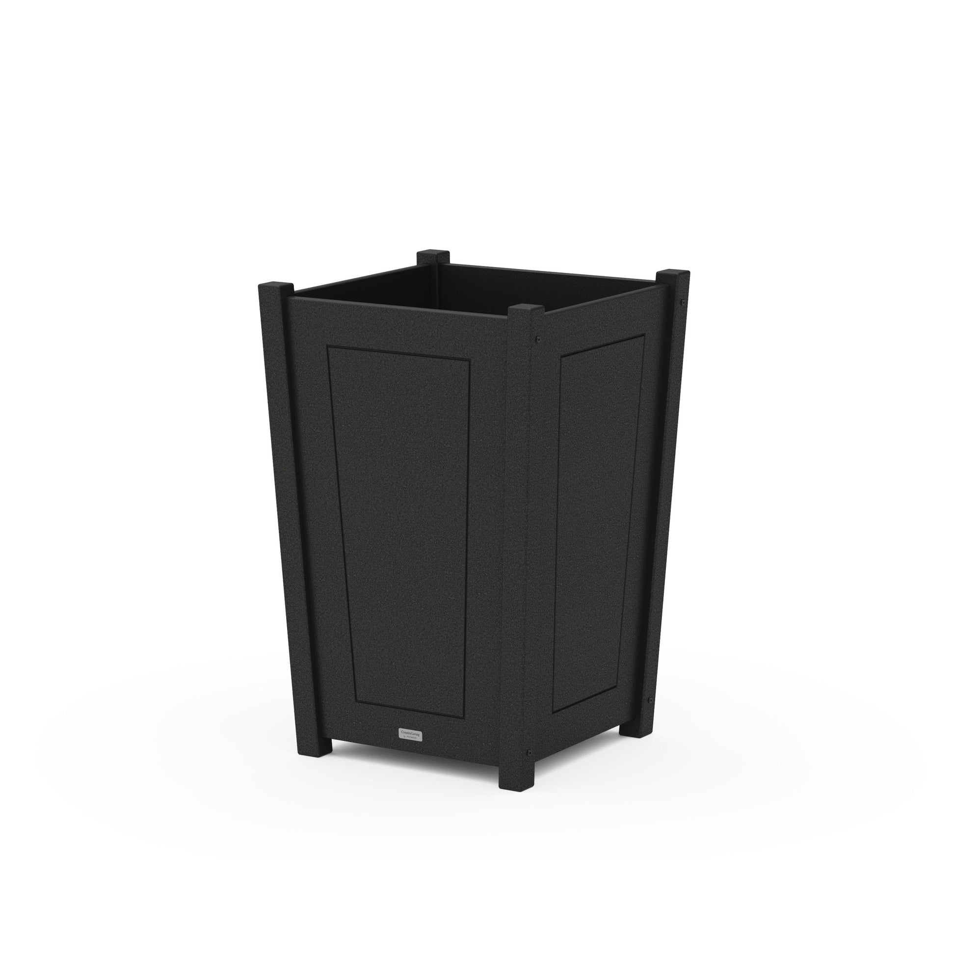 POLYWOOD Country Living Large Tapered Square Planter Box — Black