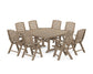 POLYWOOD Nautical Highback 9-Piece Square Farmhouse Dining Set with Trestle Legs — Vintage Sahara