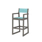 POLYWOOD EDGE Sling Bar Arm Chair — Driftwood / Dupioni Aquamarine Sling