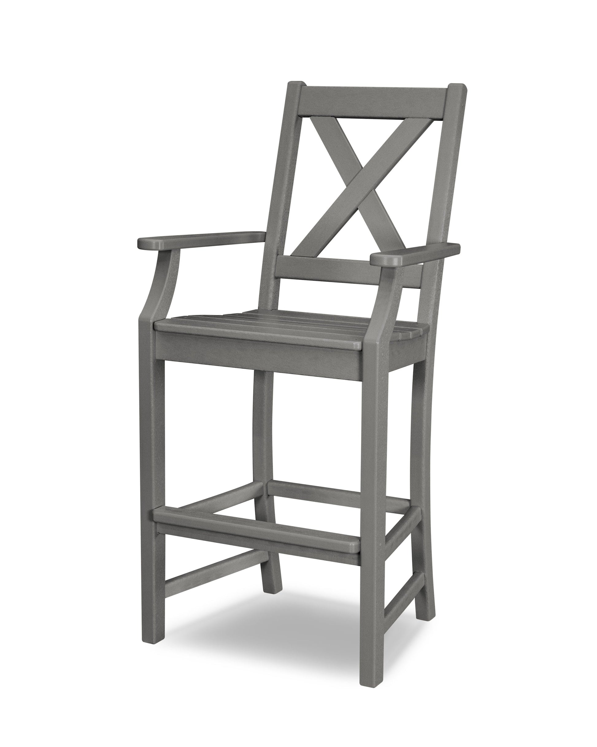POLYWOOD Braxton Bar Arm Chair — Slate Grey