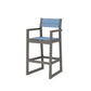 POLYWOOD EDGE Sling Bar Arm Chair — Driftwood / Poolside Sling