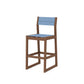 POLYWOOD EDGE Sling Bar Side Chair — Teak / Poolside Sling